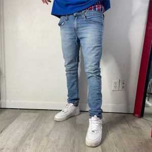 Levis Skinny fit / Slim-fit Faded Light Blue Jeans
